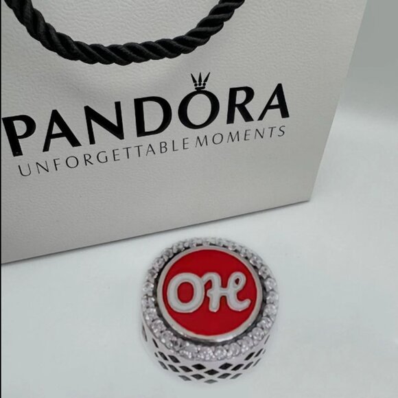 Pandora Ohio State University Exclusive Charm Bead Bracelet Pendant S925 Silver - Picture 1 of 9